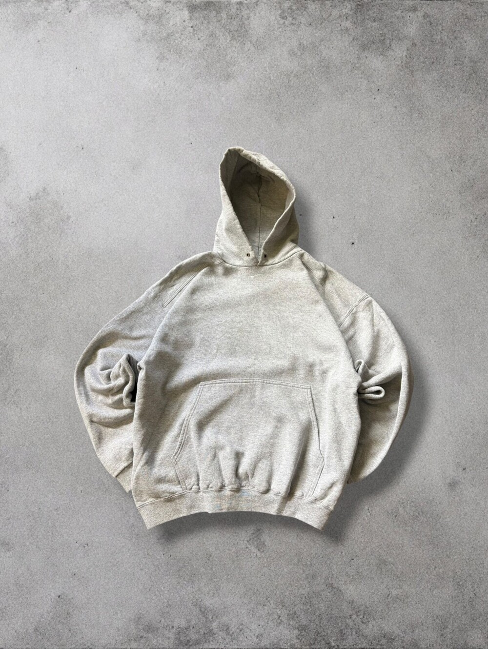 Vintage 90s Nike Pullover Hoodie Centre Swoosh Mens Medium Streetwear Grey